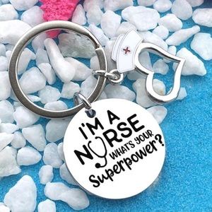 Nurse Super Powers Pendant Keychain NEW